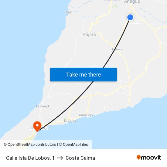 Calle Isla De Lobos, 1 to Costa Calma map