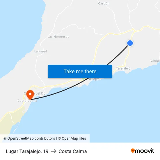 Lugar Tarajalejo, 19 to Costa Calma map