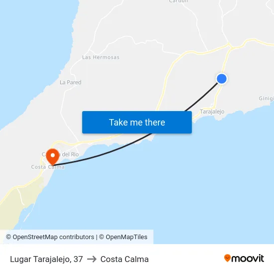 Lugar Tarajalejo, 37 to Costa Calma map