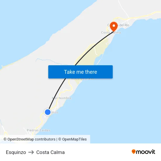 Esquinzo to Costa Calma map