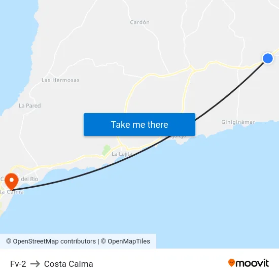 Fv-2 to Costa Calma map