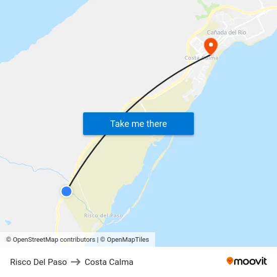 Risco Del Paso to Costa Calma map