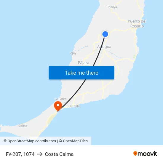 Fv-207, 1074 to Costa Calma map