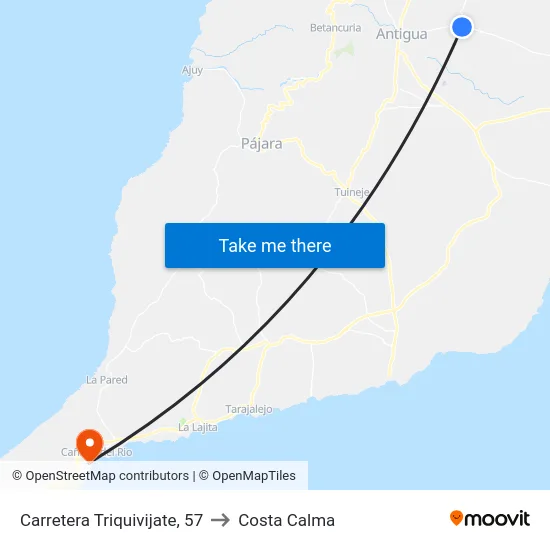 Carretera Triquivijate, 57 to Costa Calma map