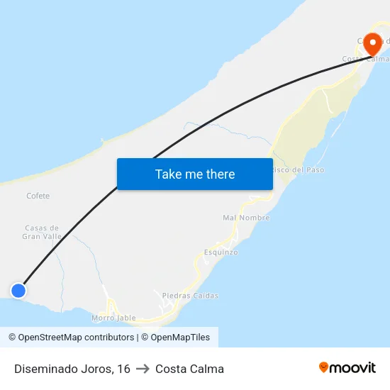 Diseminado Joros, 16 to Costa Calma map