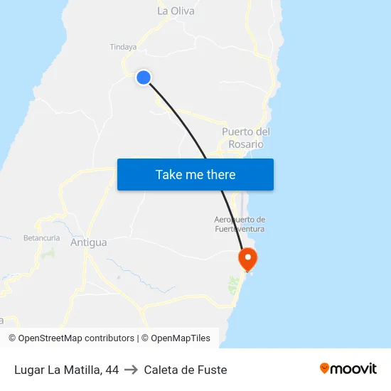 Lugar La Matilla, 44 to Caleta de Fuste map