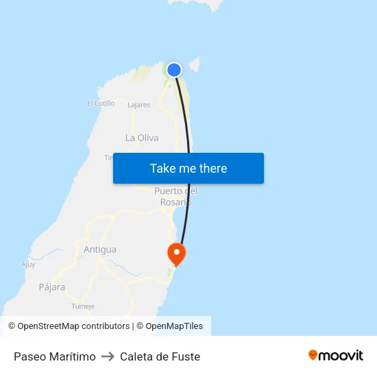 Paseo Marítimo to Caleta de Fuste map