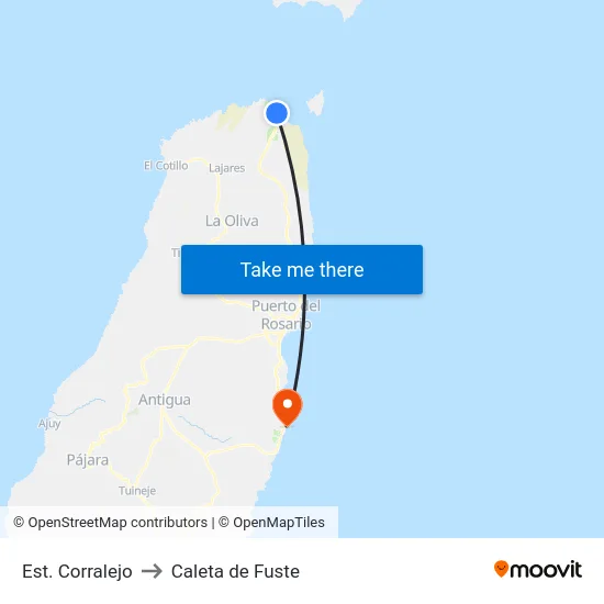 Est. Corralejo to Caleta de Fuste map