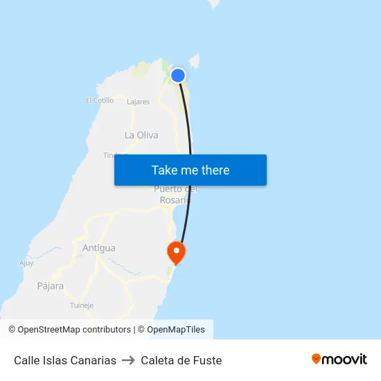 Calle Islas Canarias to Caleta de Fuste map