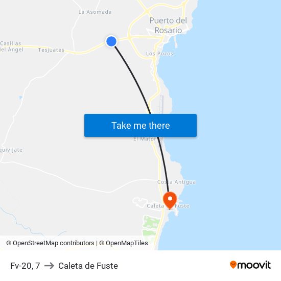 Fv-20, 7 to Caleta de Fuste map