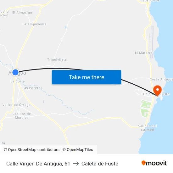Calle Virgen De Antigua, 61 to Caleta de Fuste map