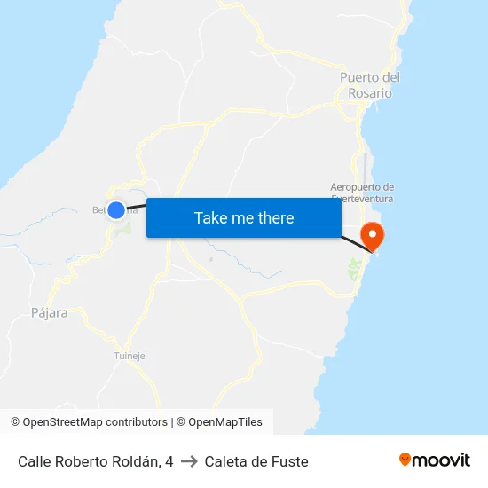 Calle Roberto Roldán, 4 to Caleta de Fuste map