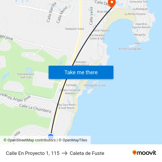 Calle En Proyecto 1, 115 to Caleta de Fuste map