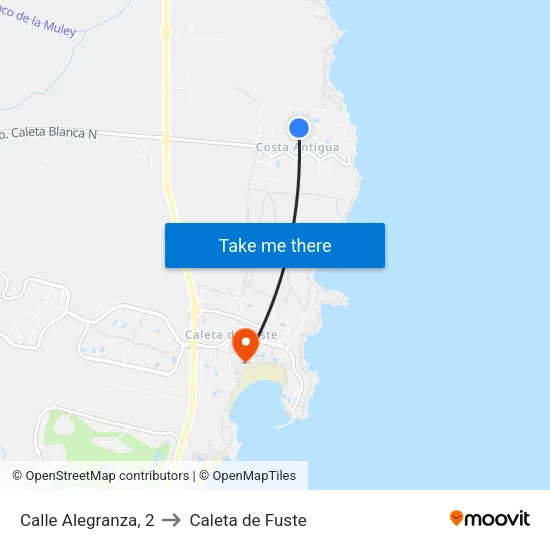 Calle Alegranza, 2 to Caleta de Fuste map