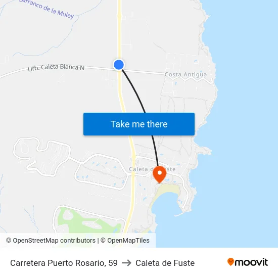 Carretera Puerto Rosario, 59 to Caleta de Fuste map