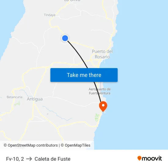 Fv-10, 2 to Caleta de Fuste map