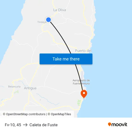 Fv-10, 45 to Caleta de Fuste map