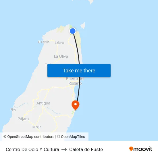 Centro De Ocio Y Cultura to Caleta de Fuste map