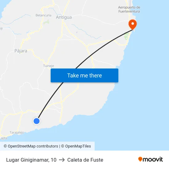 Lugar Giniginamar, 10 to Caleta de Fuste map