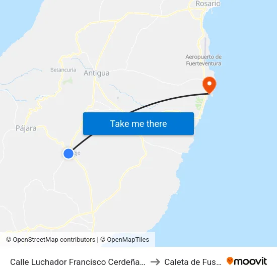 Calle Luchador Francisco Cerdeña, 8 to Caleta de Fuste map