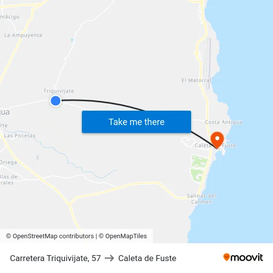 Carretera Triquivijate, 57 to Caleta de Fuste map