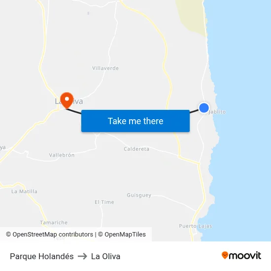 Parque Holandés to La Oliva map