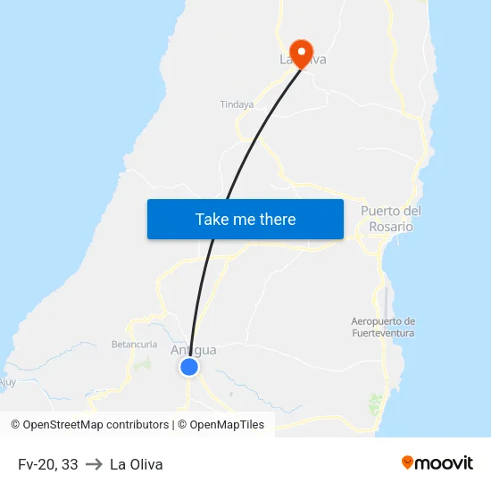 Fv-20, 33 to La Oliva map
