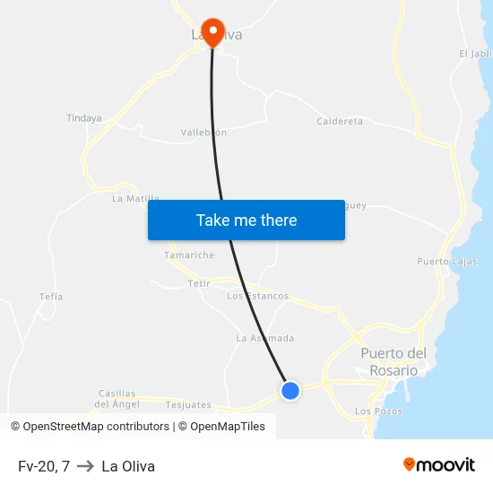 Fv-20, 7 to La Oliva map
