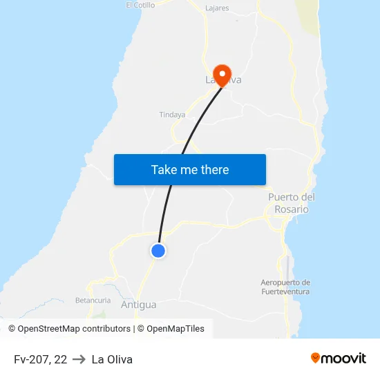 Fv-207, 22 to La Oliva map