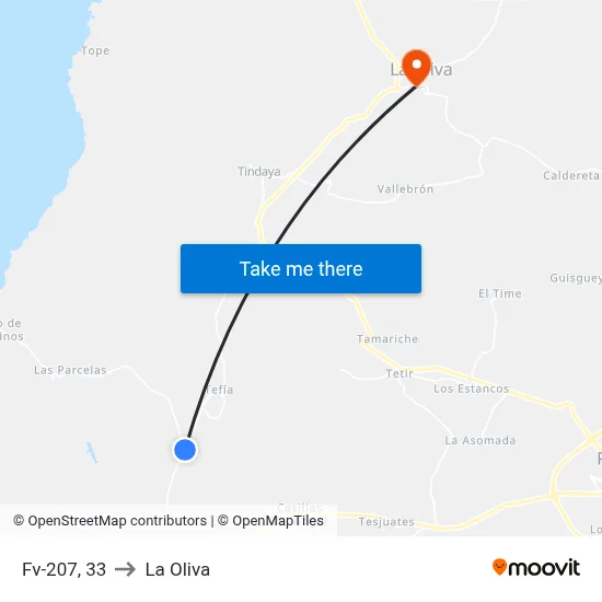 Fv-207, 33 to La Oliva map