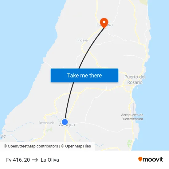 Fv-416, 20 to La Oliva map