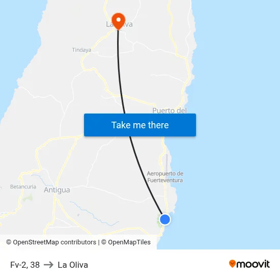 Fv-2, 38 to La Oliva map