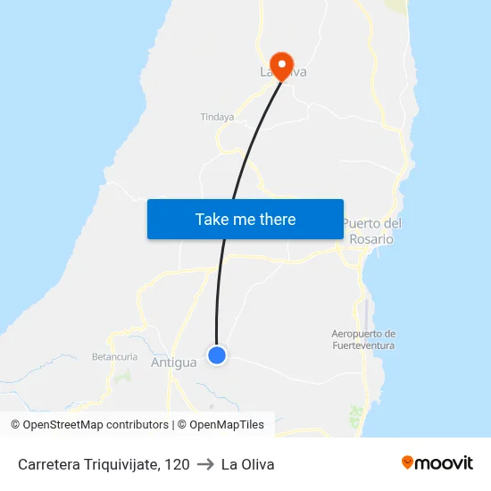 Carretera Triquivijate, 120 to La Oliva map