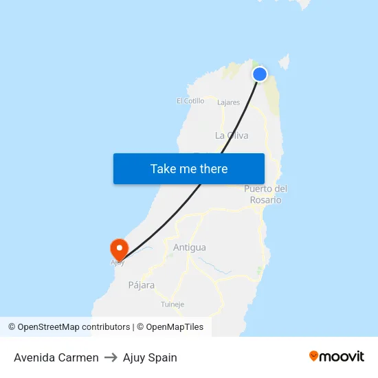 Avenida Carmen to Ajuy Spain map