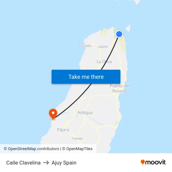Calle Clavelina to Ajuy Spain map