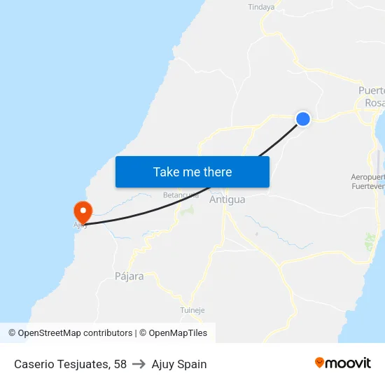 Caserio Tesjuates, 58 to Ajuy Spain map