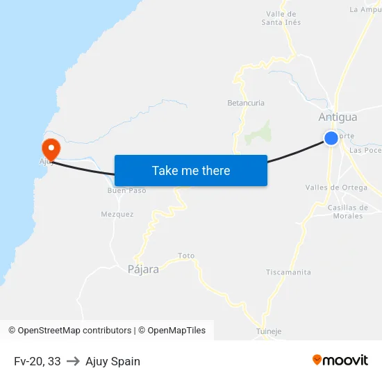 Fv-20, 33 to Ajuy Spain map