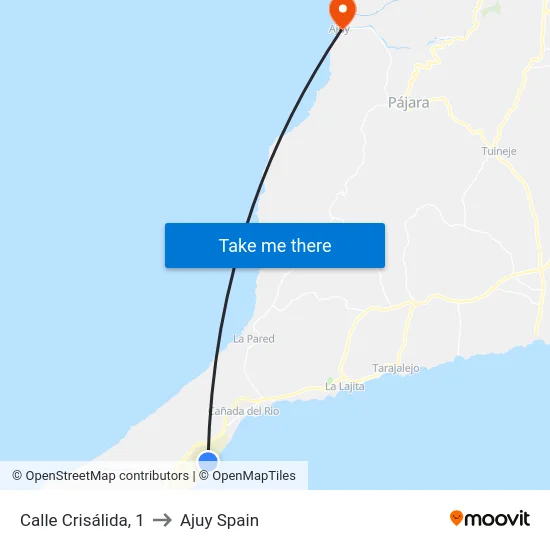 Calle Crisálida, 1 to Ajuy Spain map