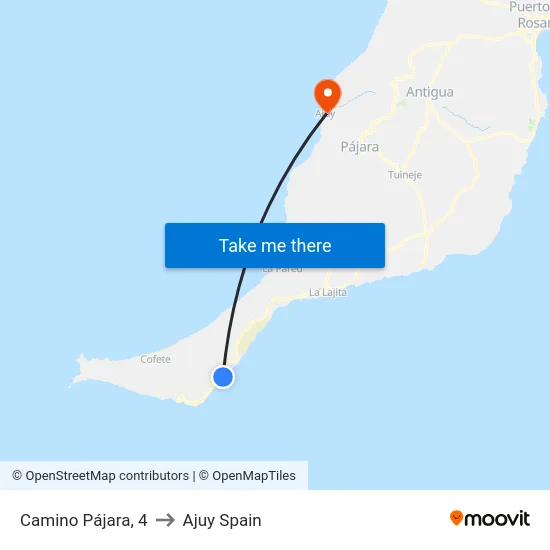 Camino Pájara, 4 to Ajuy Spain map