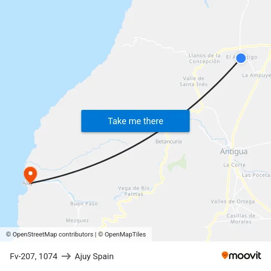 Fv-207, 1074 to Ajuy Spain map