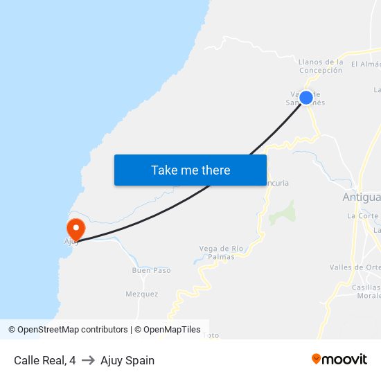 Calle Real, 4 to Ajuy Spain map