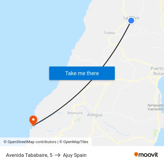 Avenida Tababaire, 5 to Ajuy Spain map