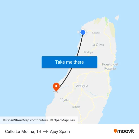 Calle La Molina, 14 to Ajuy Spain map