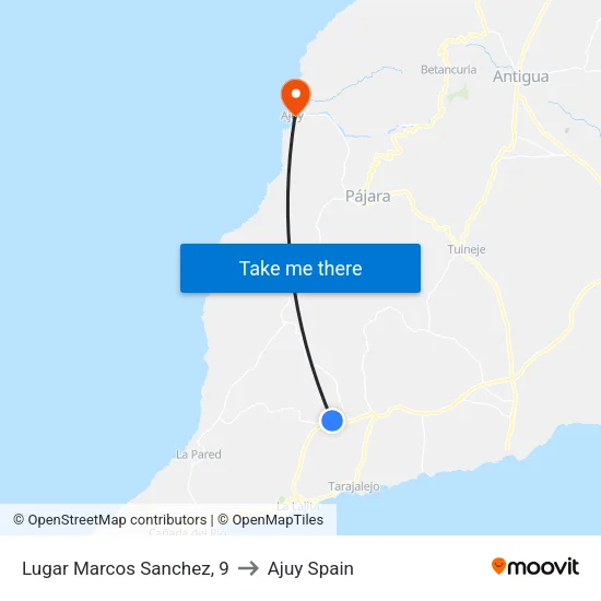 Lugar Marcos Sanchez, 9 to Ajuy Spain map