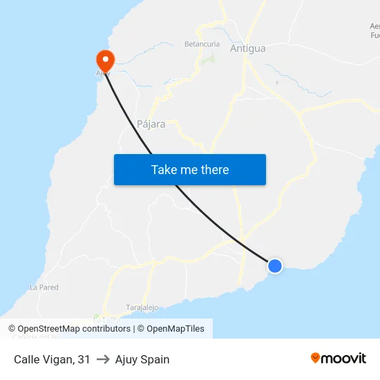 Calle Vigan, 31 to Ajuy Spain map