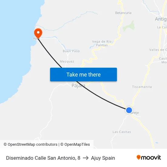 Diseminado Calle San Antonio, 8 to Ajuy Spain map