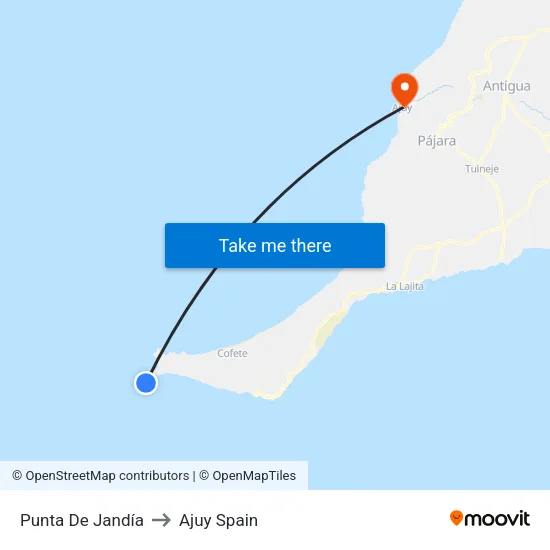 Punta De Jandía to Ajuy Spain map