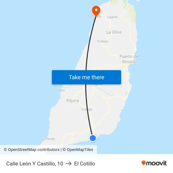 Calle León Y Castillo, 10 to El Cotillo map