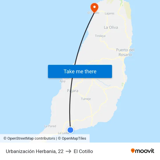 Urbanización Herbania, 22 to El Cotillo map