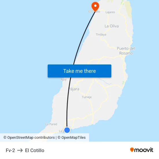 Fv-2 to El Cotillo map